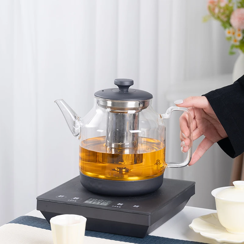 天福源蒸茶烧水A06高绷硅玻璃底部上水喷淋电茶炉干烧1.2L桶装水