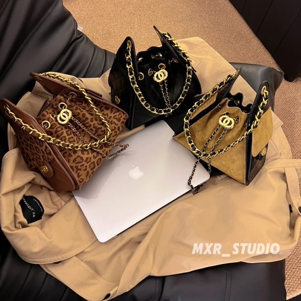【小号25bag】拼接通勤包女2025新款小香风菱格链条包单肩斜挎包
