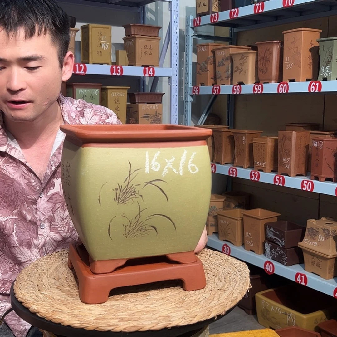 天心紫砂手工花盆