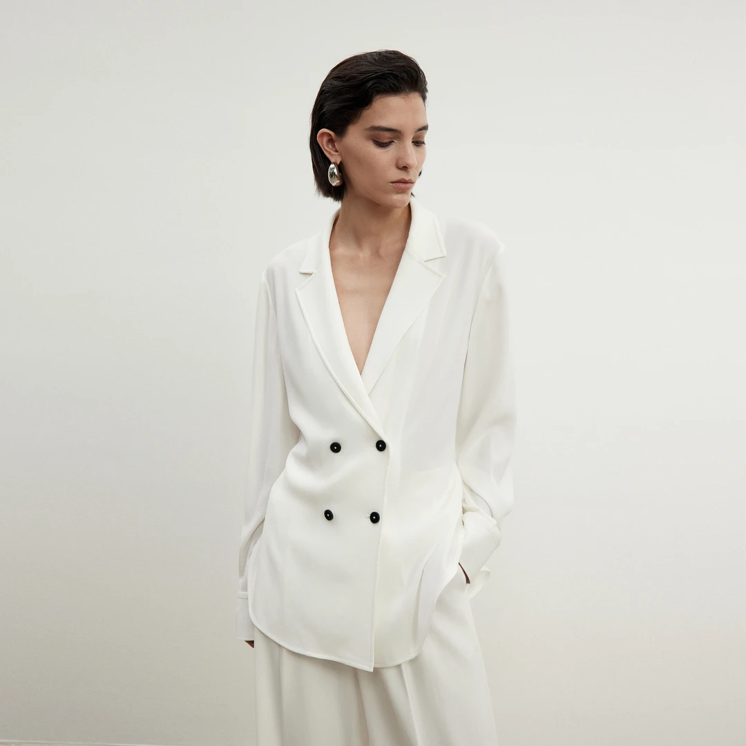 TORIL 醋酸双排扣简约上衣女 TGD2FSW036