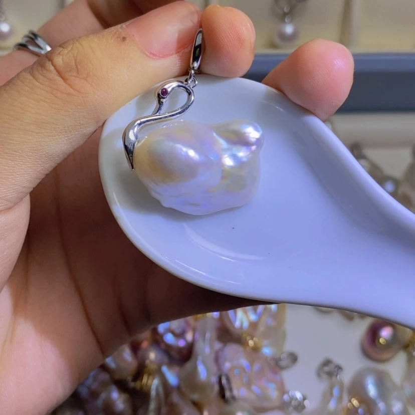 【闪购商品】银S925镶嵌淡水珍珠天然珍珠
