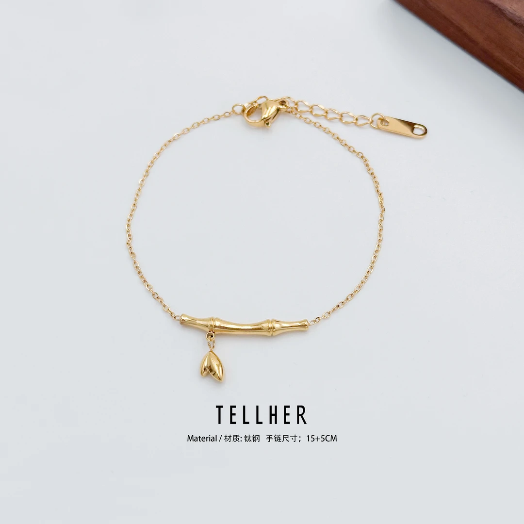 钛钢手链 《竹节》 她盒子 / Ins 风 小众 时尚 个性手链 10S004