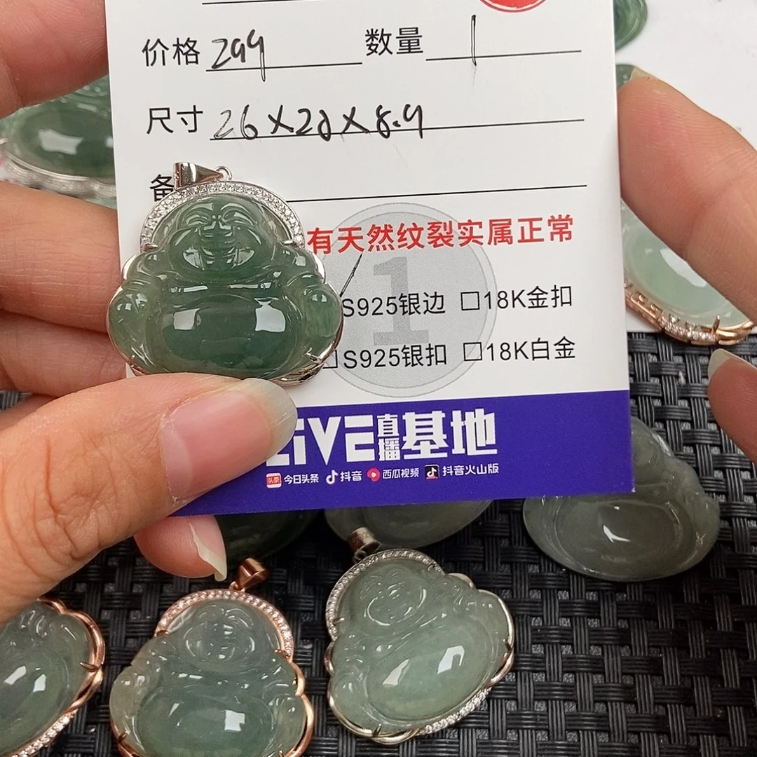 ：***6翡翠银S925镶嵌颈饰