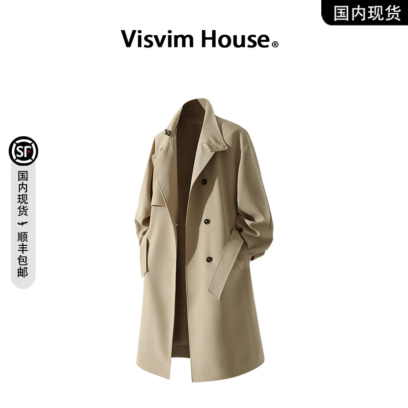 【品牌现货撤柜】VISVIM HOUSE秋季中长款复古英伦风高级风衣外套男