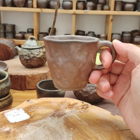 观山柴烧坭兴陶全手手把杯120c