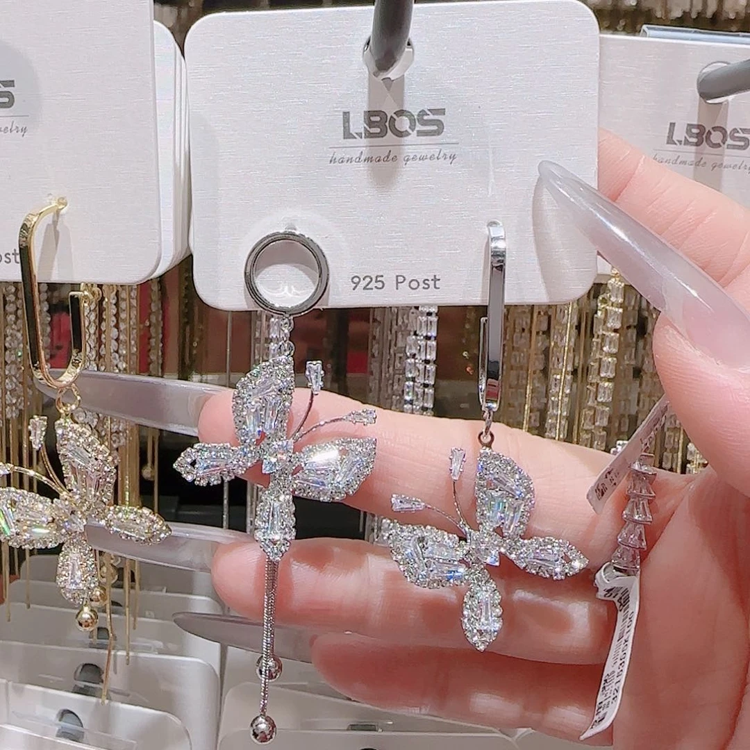 锆石铜合金925银耳环