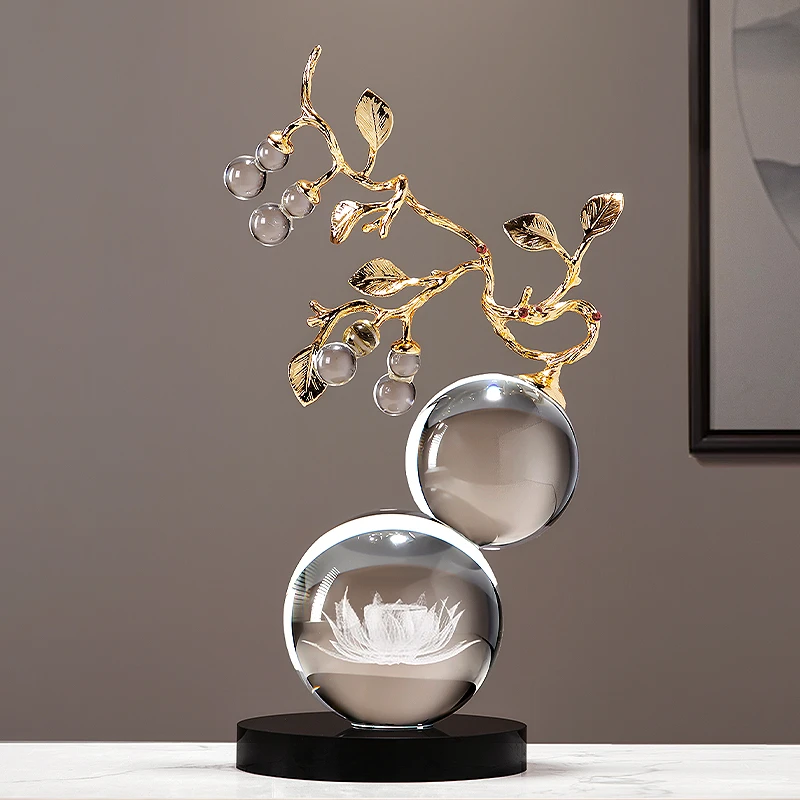 水晶透明葫芦客厅酒柜装饰品搬新家乔迁之喜入宅送礼品新中式轻奢