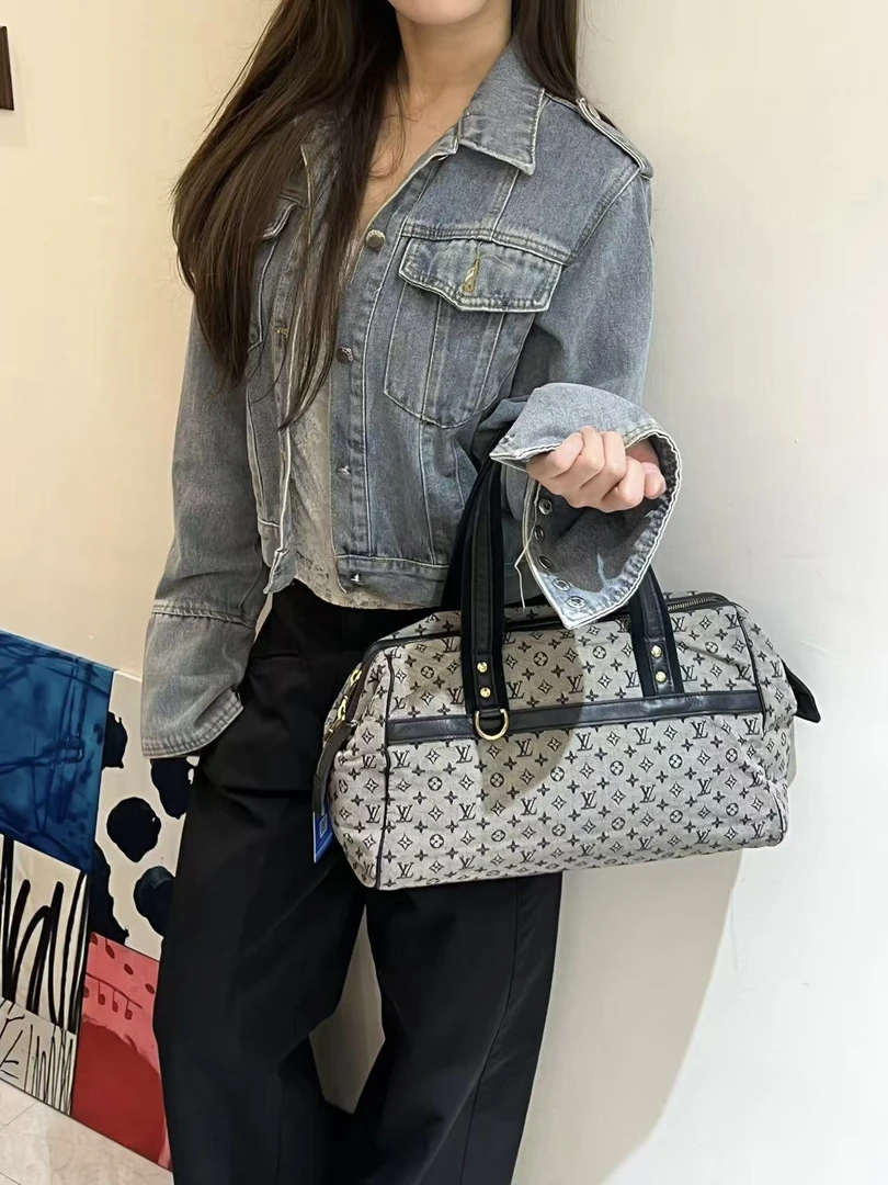 95新 LouisVuitton/路易威登 蓝灰丹宁波士顿/单肩包