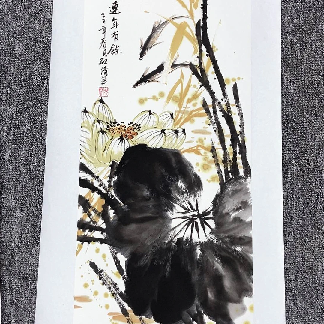 国画砚清70*35精品佳作