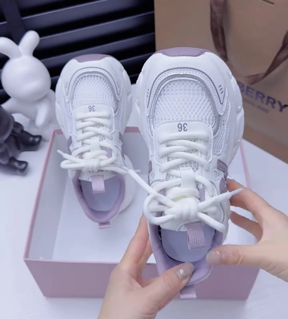 2025新款夏季单网透气老爹鞋女冰感网面透气休闲运动鞋女韩版百搭