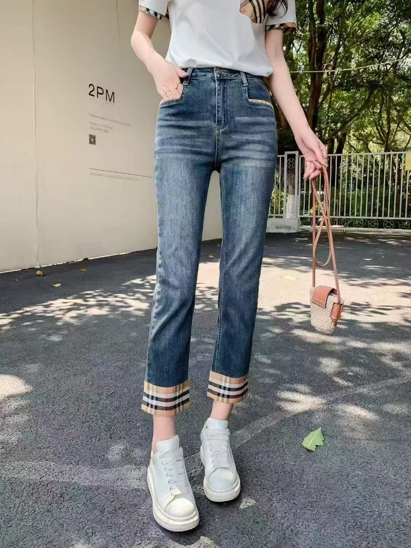 [金曼]经典百搭款弹力显瘦九分牛仔裤4099