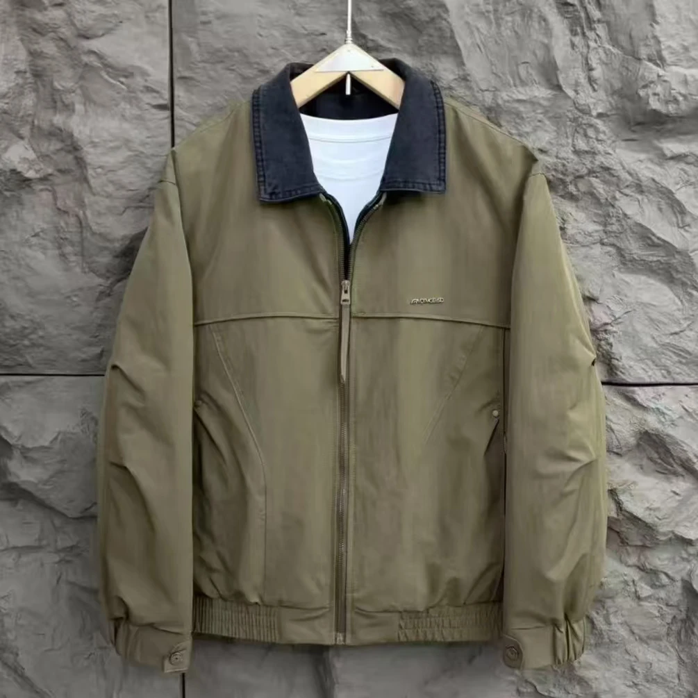 【新国标羽绒服】冬季新款男士韩版牛仔翻领假两件时尚羽绒服-86218