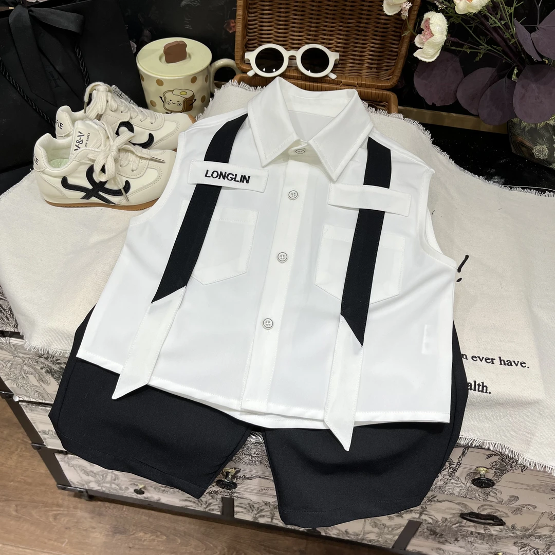 【星辰】儿童夏季新款时尚休闲百搭洋气韩版帅气夏款套装25L251