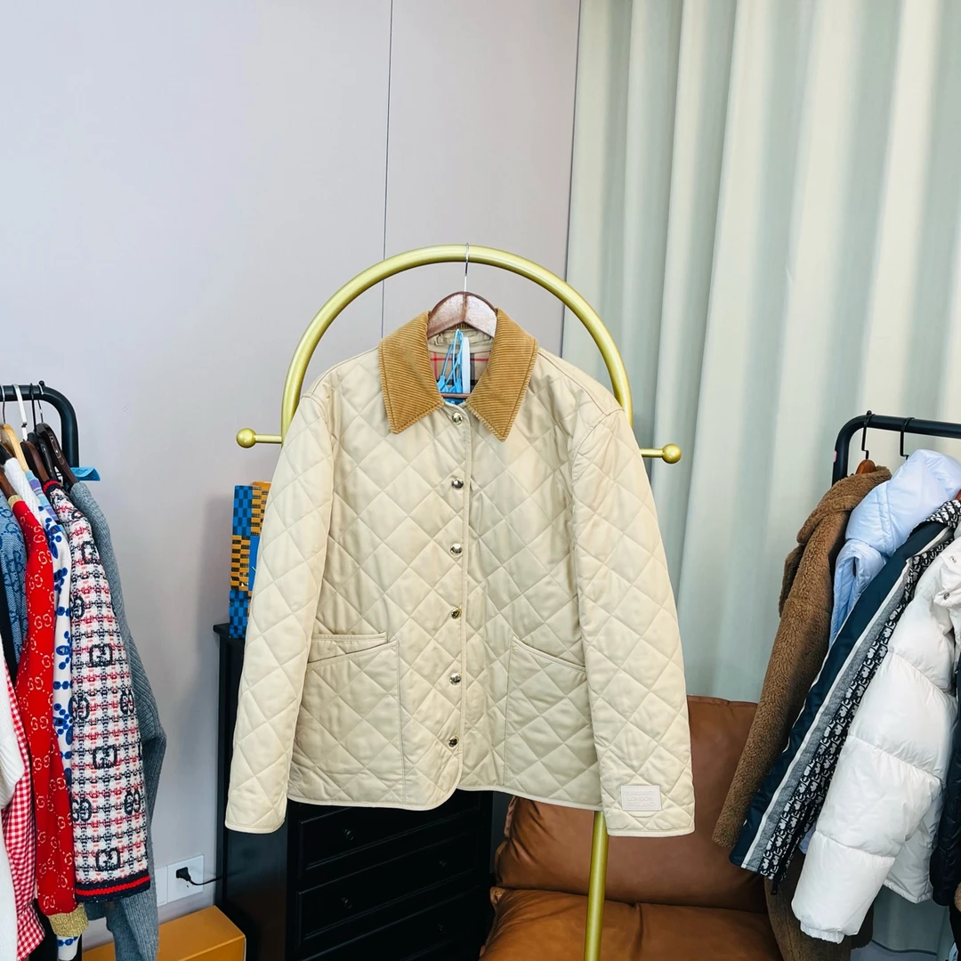 99新 BURBERRY/博柏利  棕色内里格纹棉服 M码