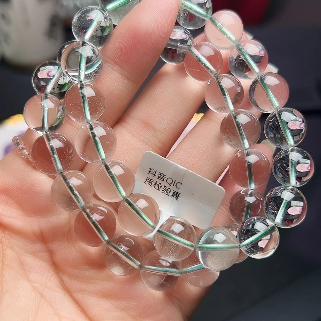 未镶嵌手链水晶绿幽灵12毫米7号