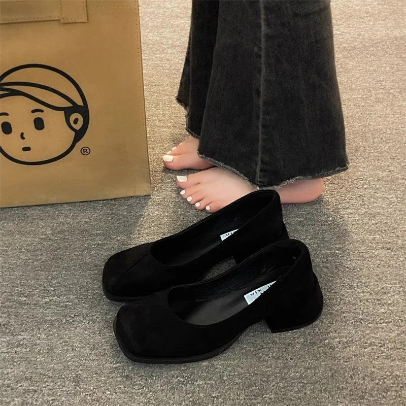 高跟鞋女粗跟单鞋2025新款春秋季法式浅口玛丽珍女鞋温柔风晚晚鞋