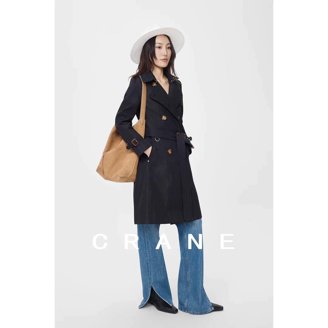 【CRANE】25早秋B家经典肯双排扣风衣修身通勤百搭好物防水防风