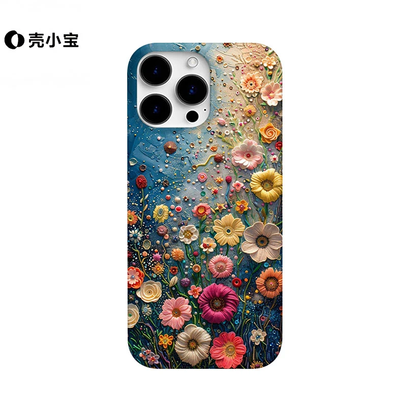 多彩夏日花适用苹果16pro手机壳创意小米/华为/oppo个性vivo/荣耀