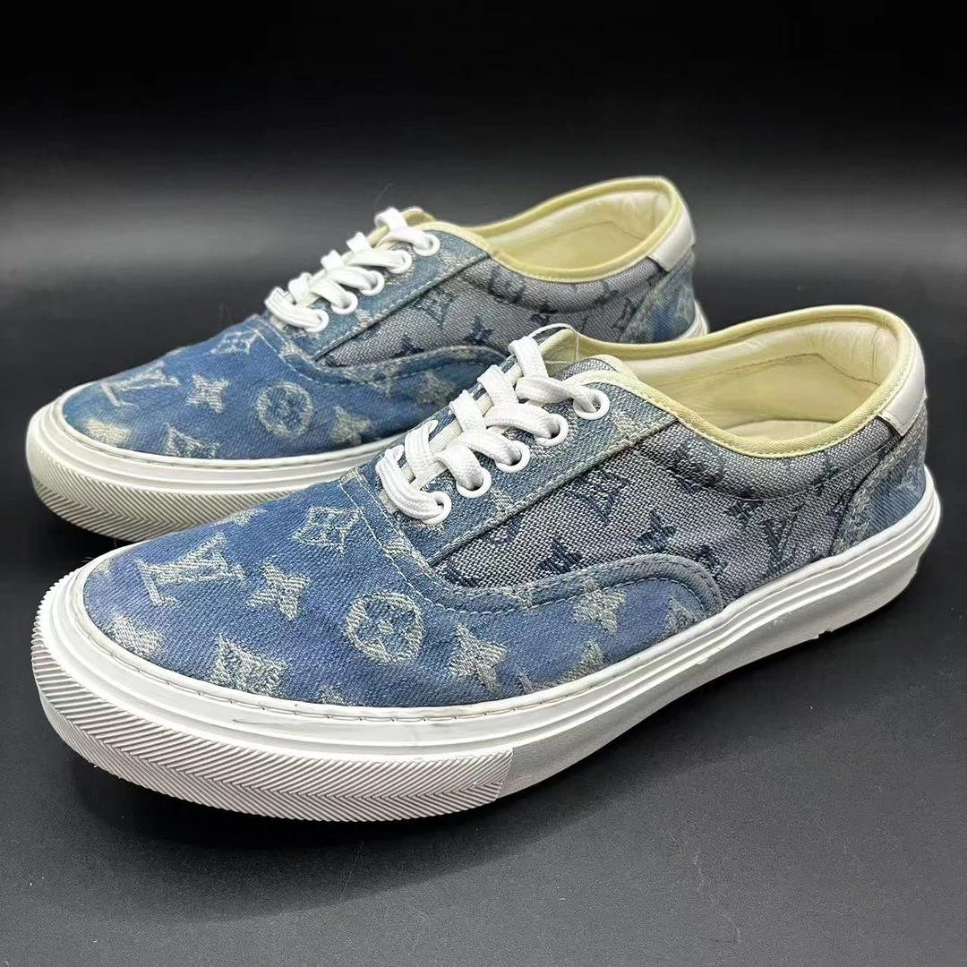 95新 LouisVuitton/路易威登 【聚星折扣】男士牛仔蓝板鞋41欧b147d
