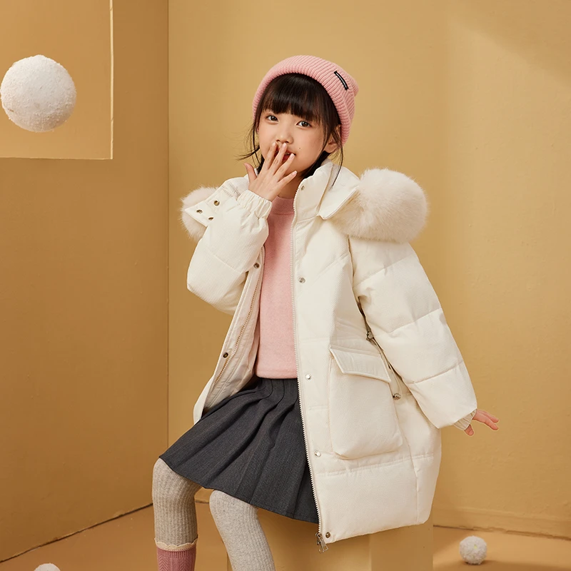 【反季破价】迪士尼2025儿童中长款防寒加厚毛领羽绒服冬季女童亲子