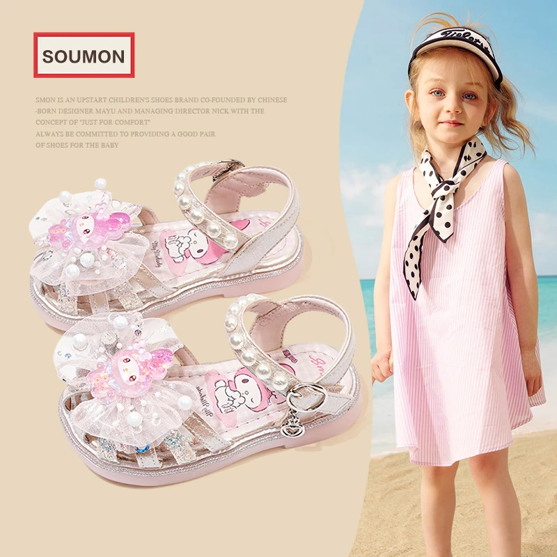 清仓SMON女童凉鞋2025夏季新款儿童公主鞋小女孩包头可爱中大童沙