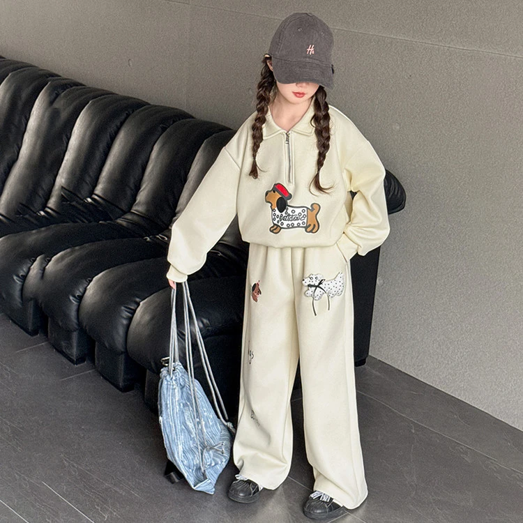 女童春装套装2025新款儿童洋气卫衣大童女孩春季休闲运动两件