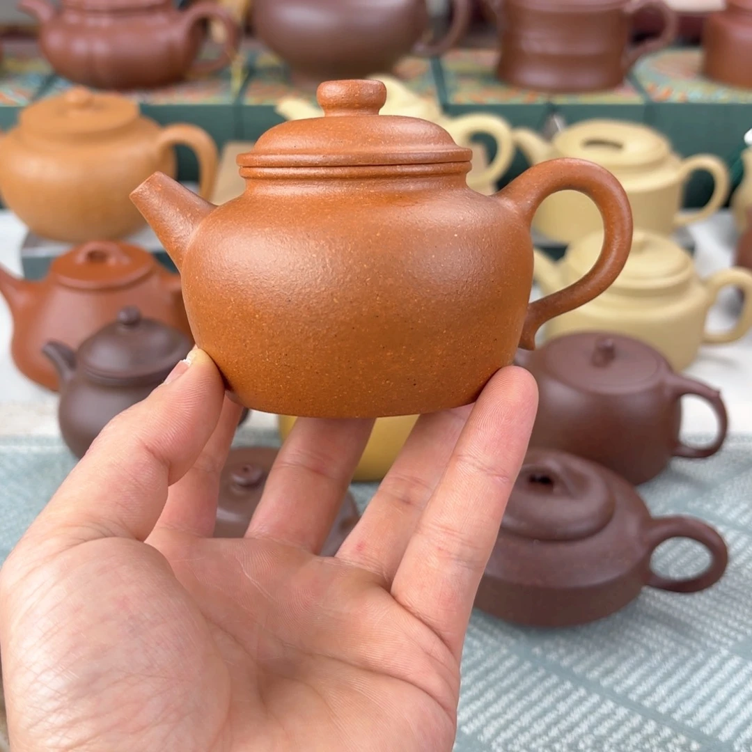 紫砂茶壶大彬圈钮 红降坡 180cc 微瑕