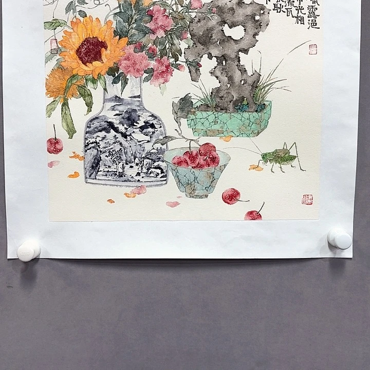 国画亲笔手绘放心去藏