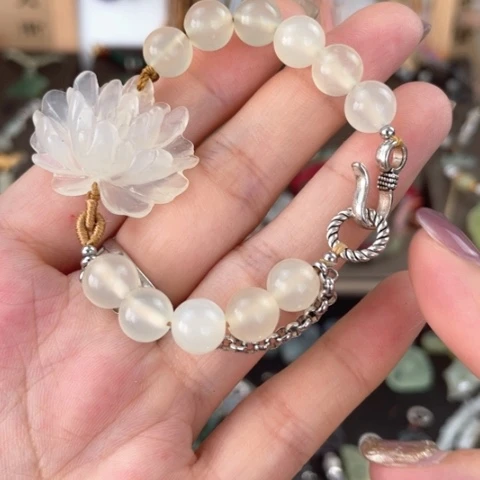 蛇纹石玉合金颈饰