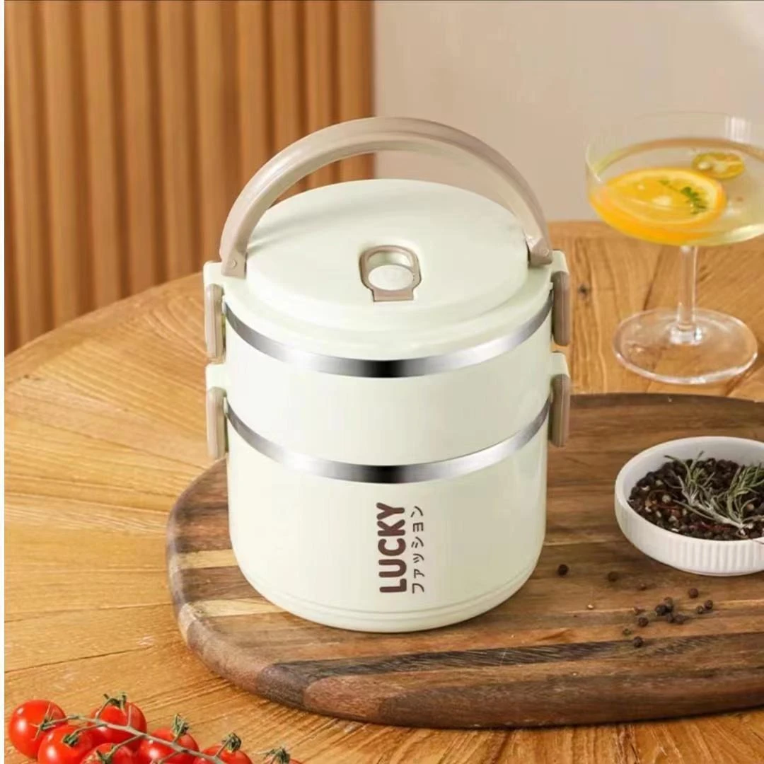 加高双层饭盒便携学生上班族饭盒成人便当盒简约风手提大容量收纳