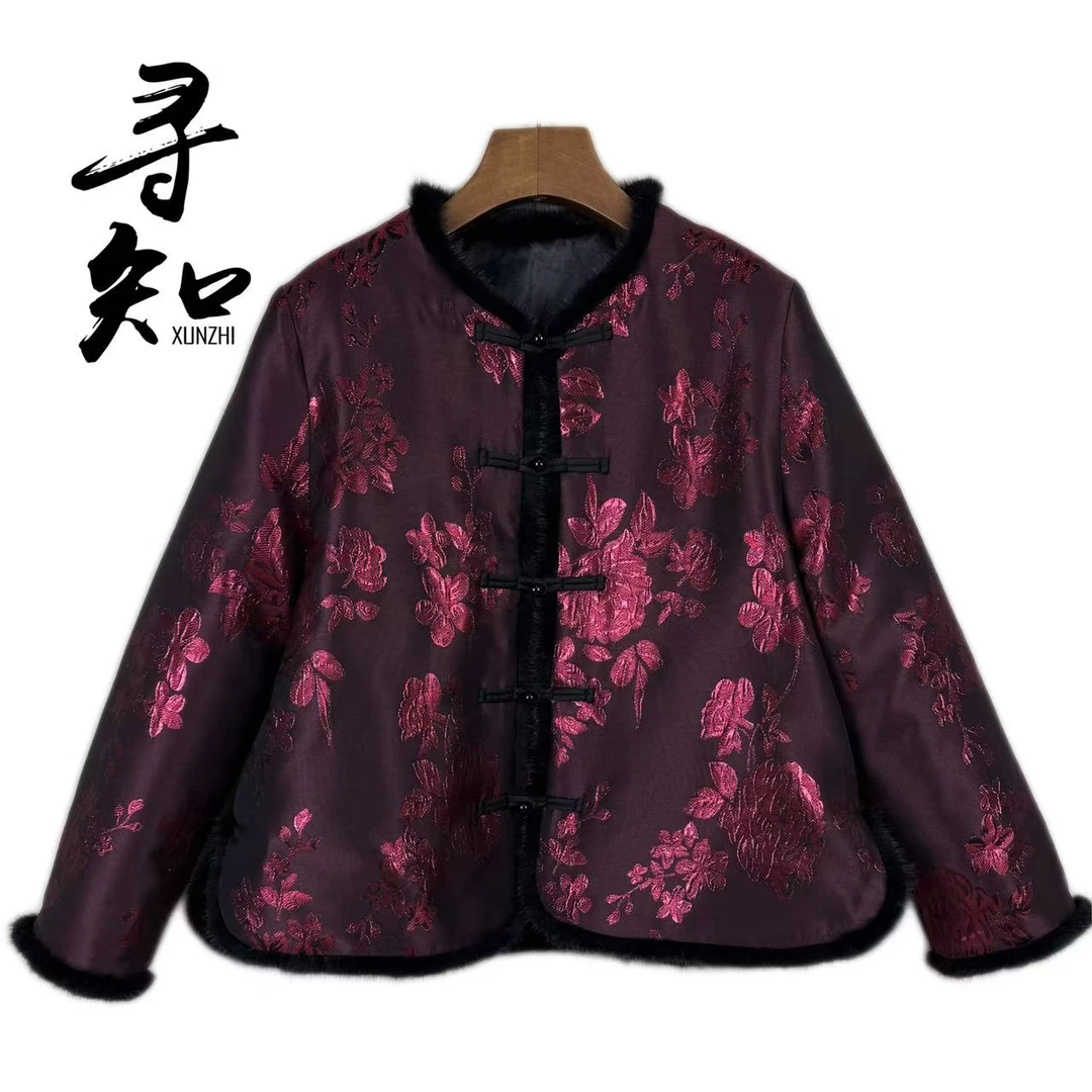 寻知·朱总原创设计XZS353Y绒花映色棉服