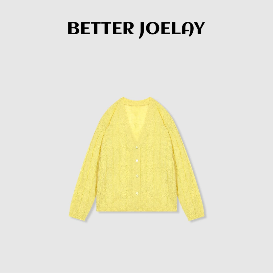 BETTER JOELAY-【淡黄雅致】含羊毛时尚针织毛衣个性慵懒LL6021