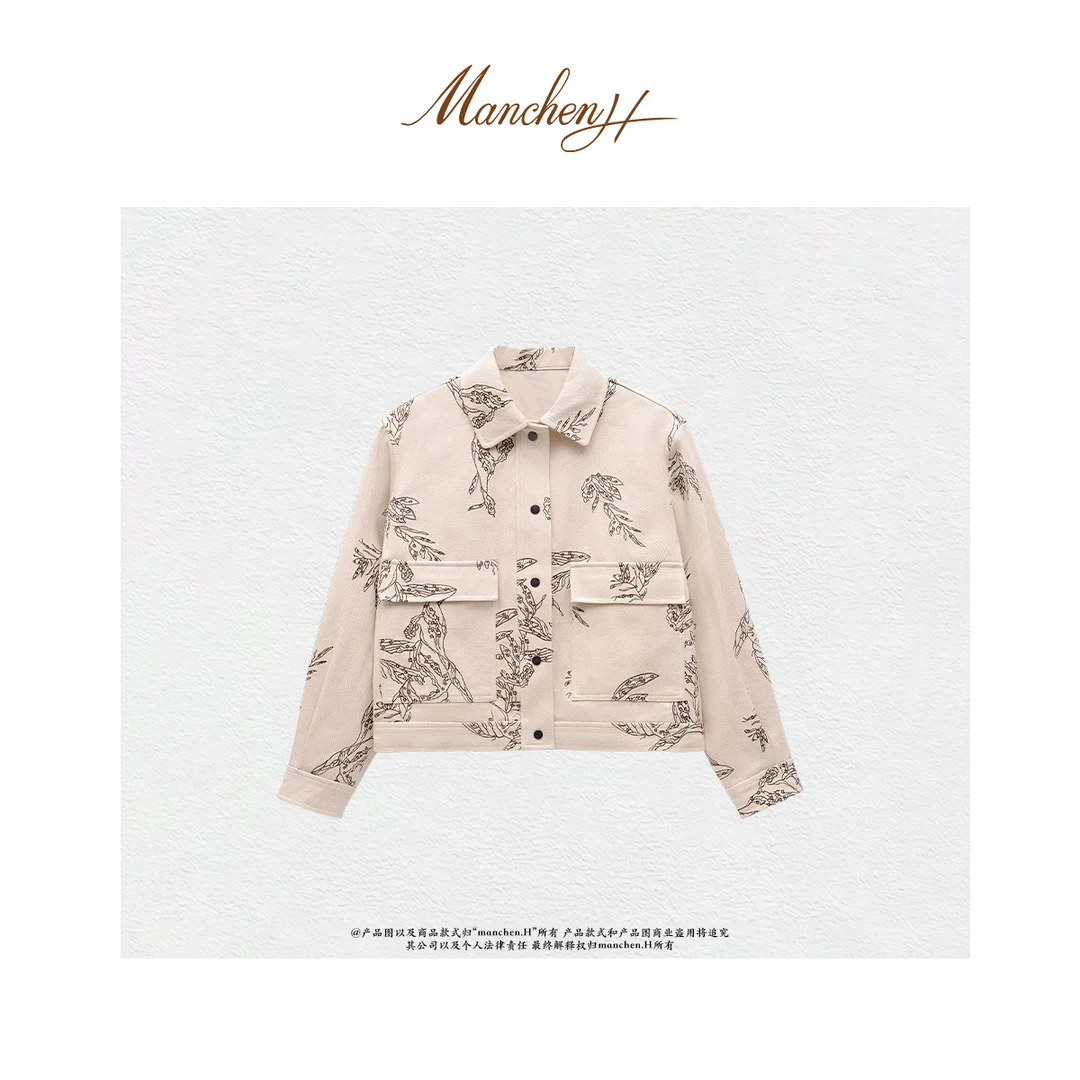 曼辰manchenh“BC白牛艺术馆”土耳其进口面料重工全刺绣牛仔外套