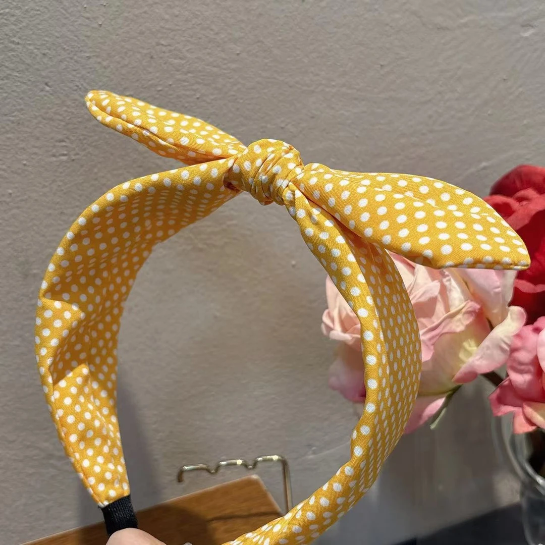 气质时尚波点蝴蝶结发箍F58