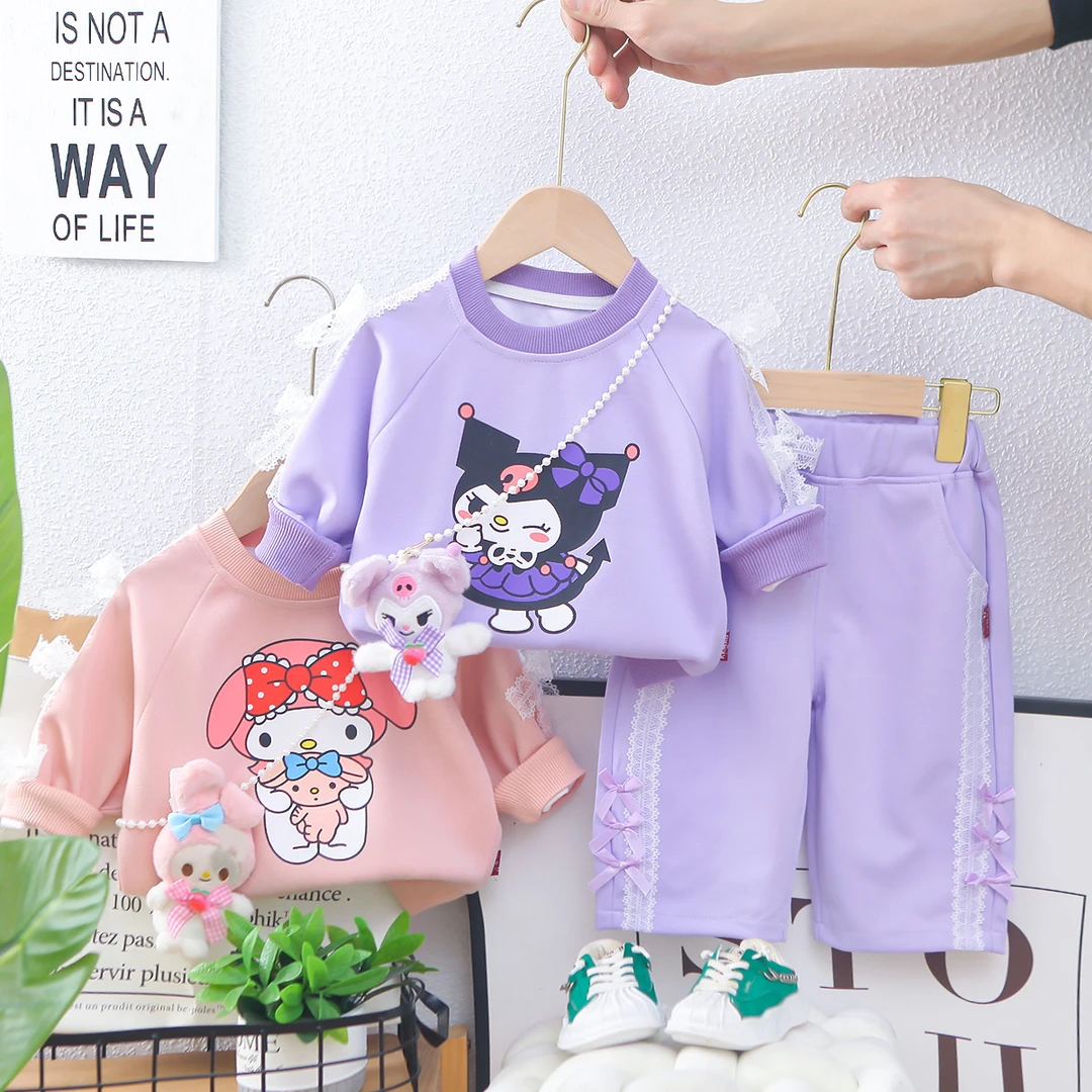 女童秋装套装2025新款秋季洋气时髦女孩1岁7岁卫衣运动两件套衣服