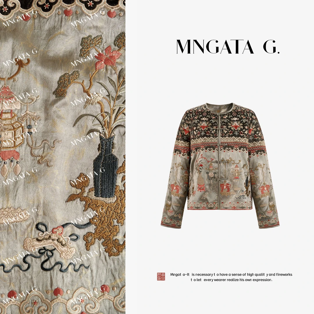 MNGATA G.宫小妍【锁清秋】醋酸早秋新中式穿搭中国风外套5080321
