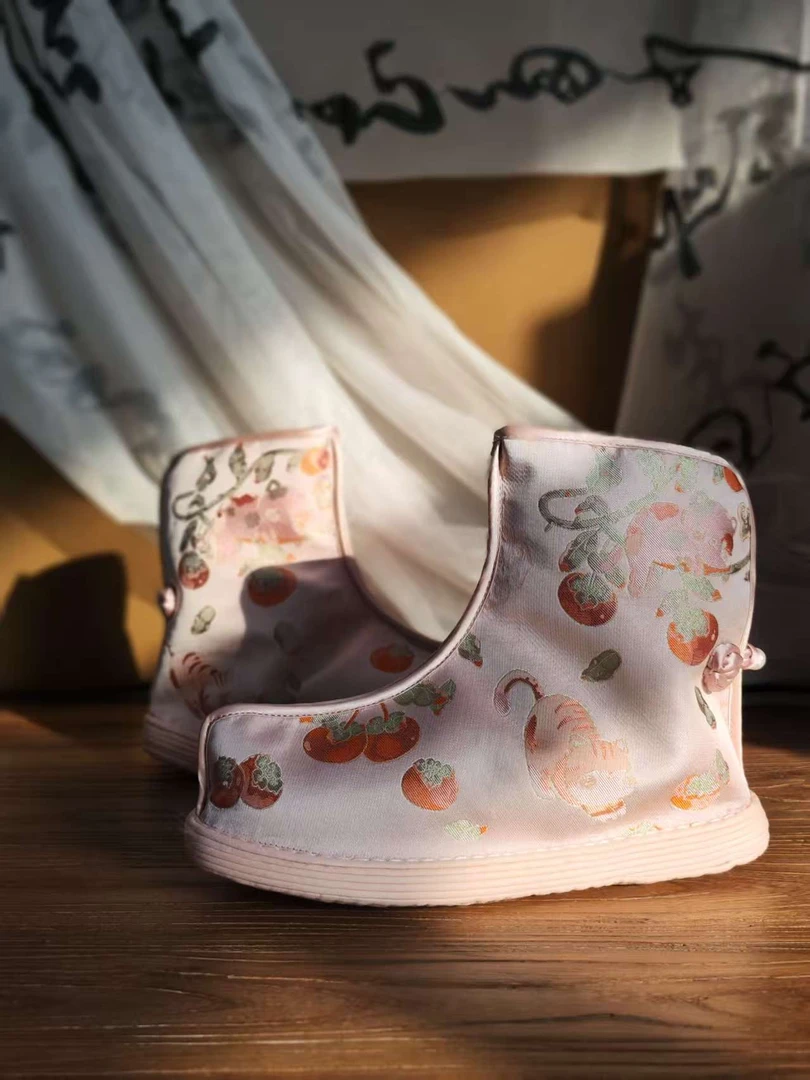 【闲日集】事事如意喵·宋锦 羊毛鞋手工千层底布鞋中国风高帮