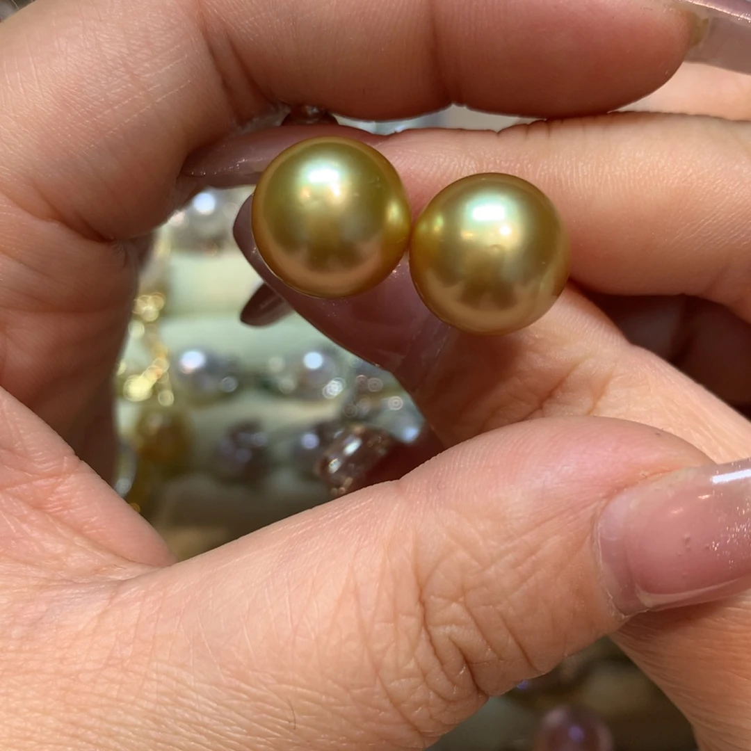 海水珍珠耳饰18K金镶嵌