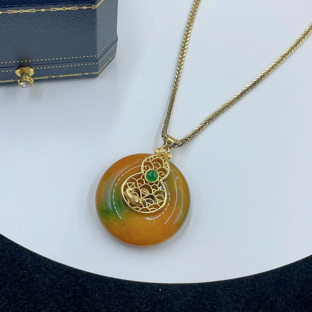 吊坠 4554 黄色平安扣吊坠多样性发货