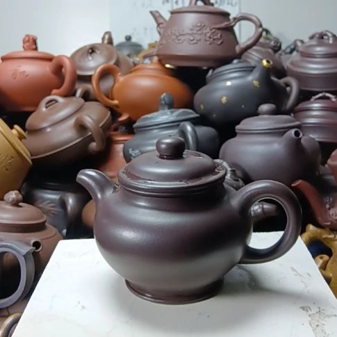 紫砂茶壶宜兴原矿茄皮泥柴烧手工300㏄紫砂壶
