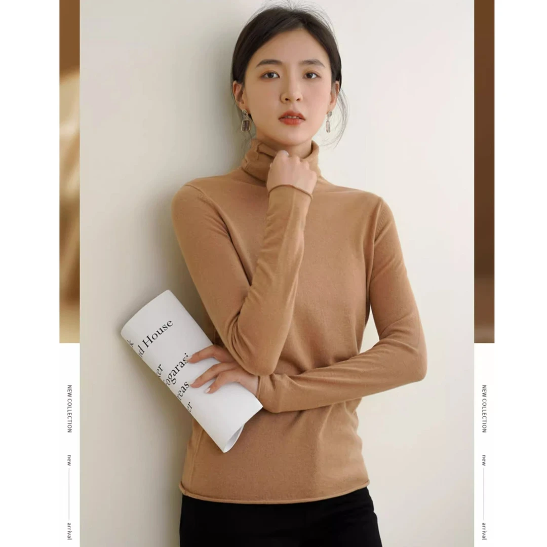 清仓【673】羊毛衫女秋冬新款高领女士内搭宽松针织衫