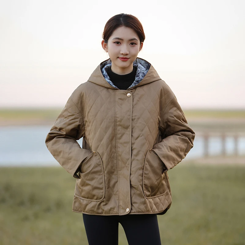 羽物冬季白鹅绒羽绒服女气质保暖短款上衣外套24W001