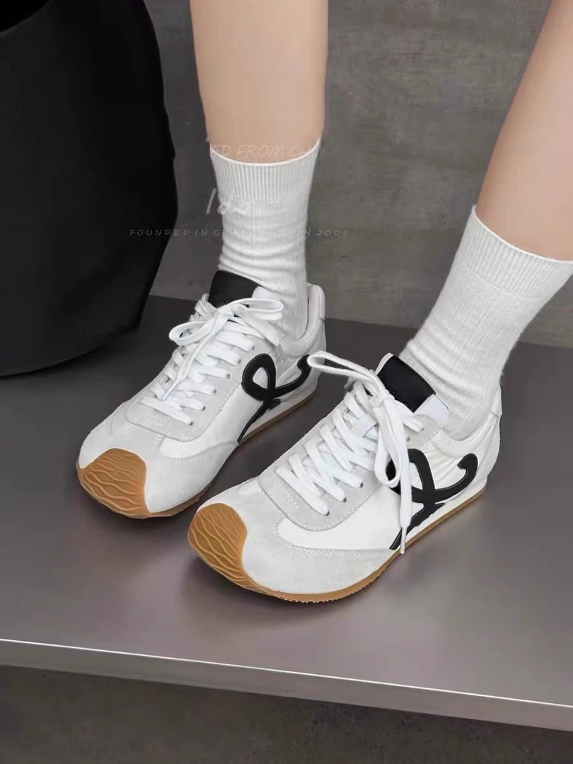 2025春季新款真皮时尚拼色杨幂同款阿甘鞋227-383