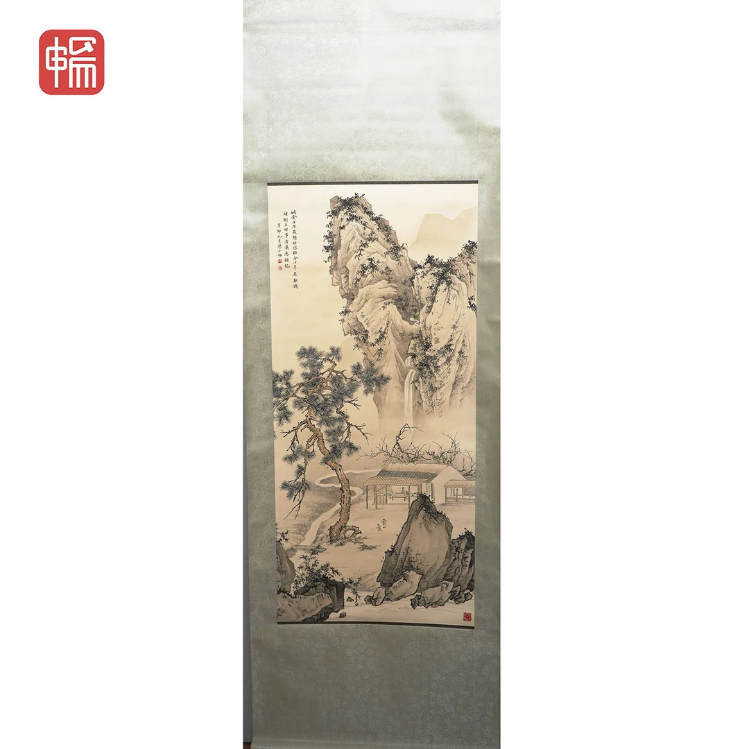 B021 山水茅屋 113*51(5.19) 纸本立轴 FL