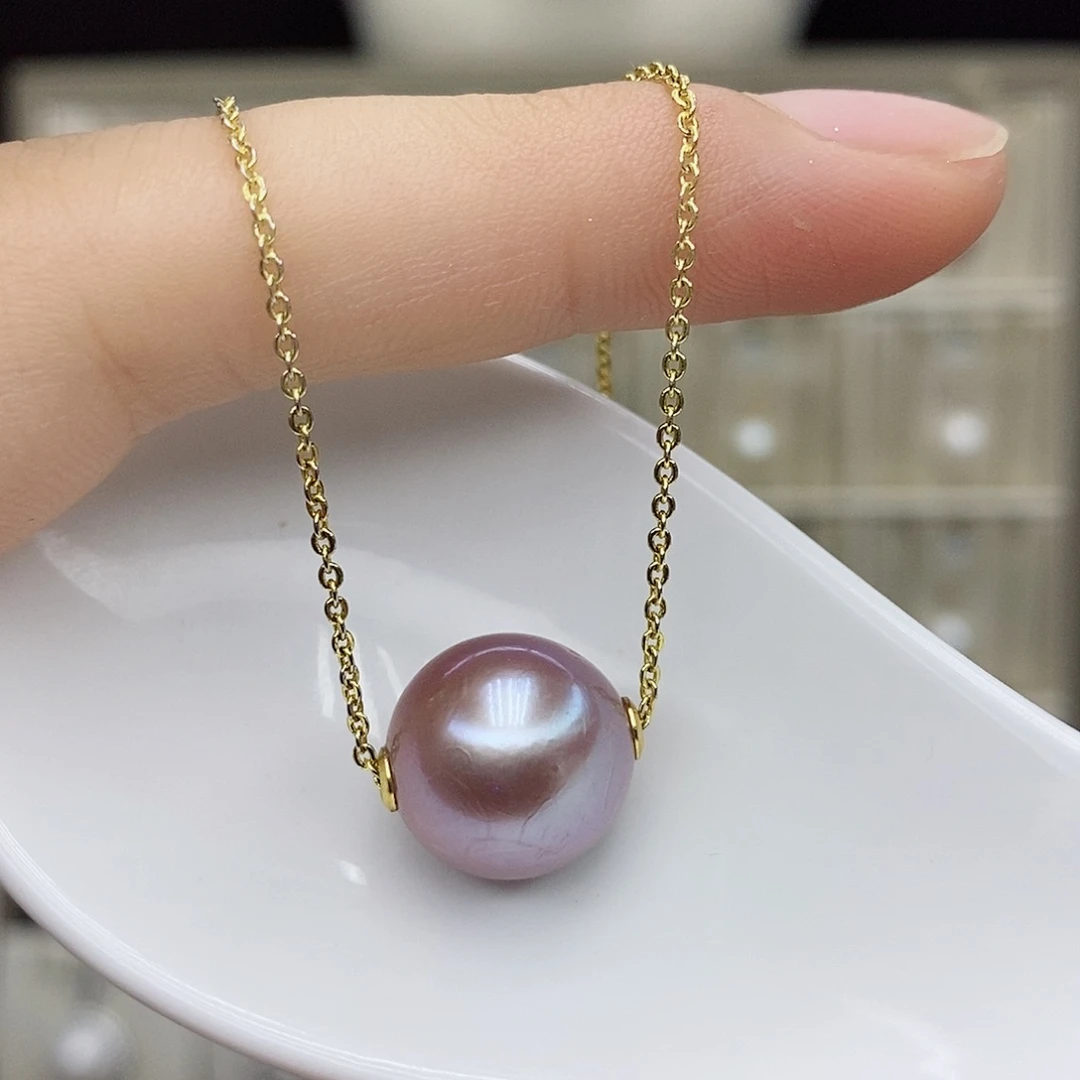 银S925镶嵌淡水珍珠项链