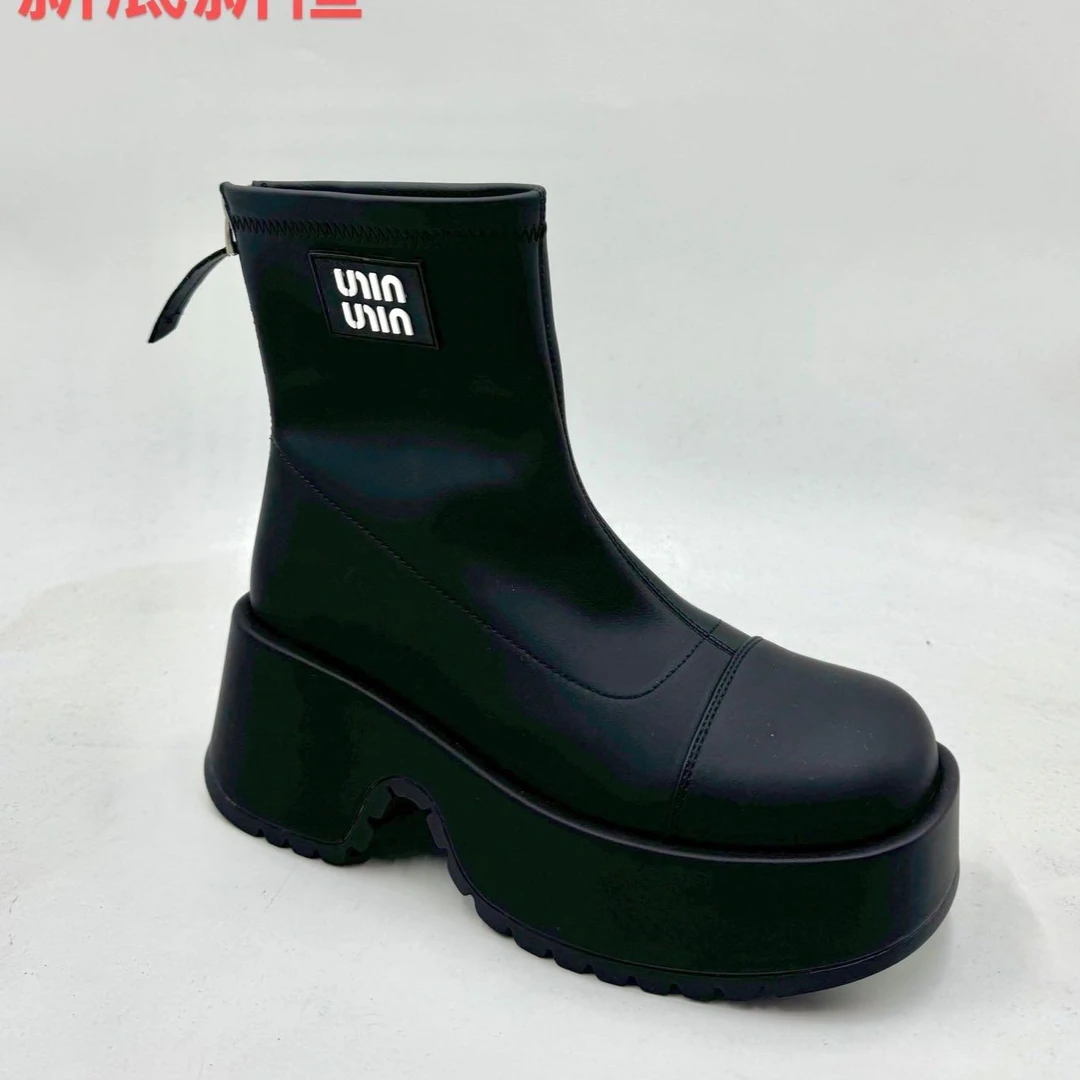 IEF/爱依服2024新款秋季女圆头厚底短靴5820-5001-