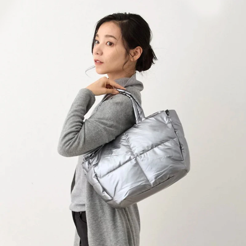 利快日本轻便大容量多用羽绒包托特包时尚简约便携单肩手提包