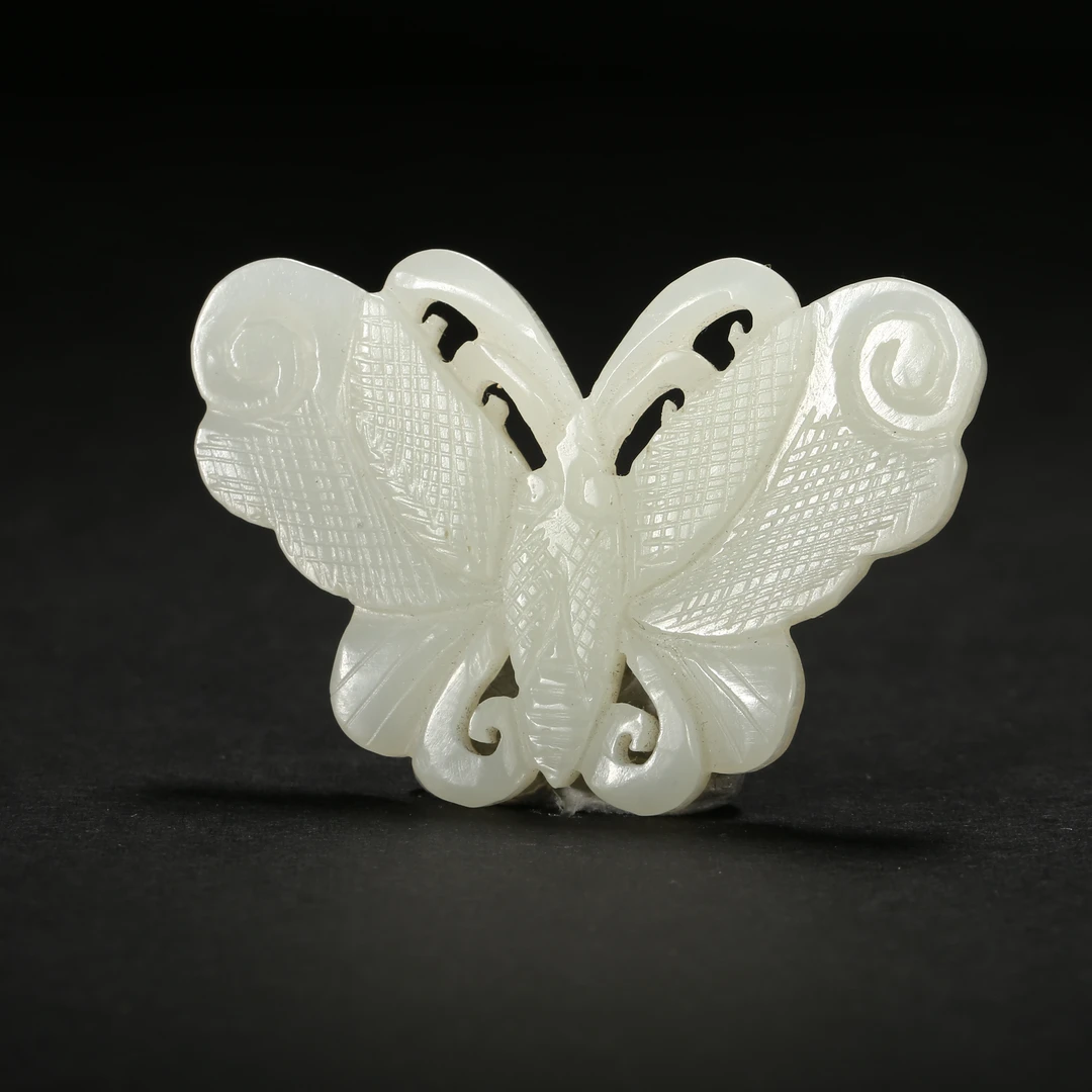 清代*白玉蝶佩/07LB01175/和田玉【北京文博】