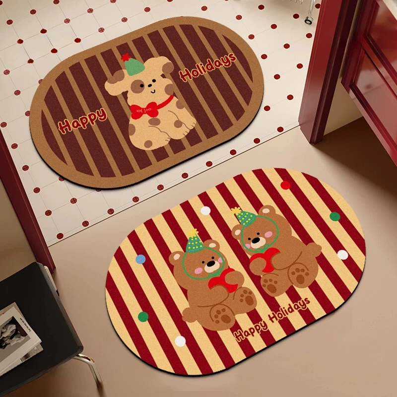 卡通浴室吸水地垫家用卫生间门口速干脚垫硅藻泥厕所卫浴速干地毯