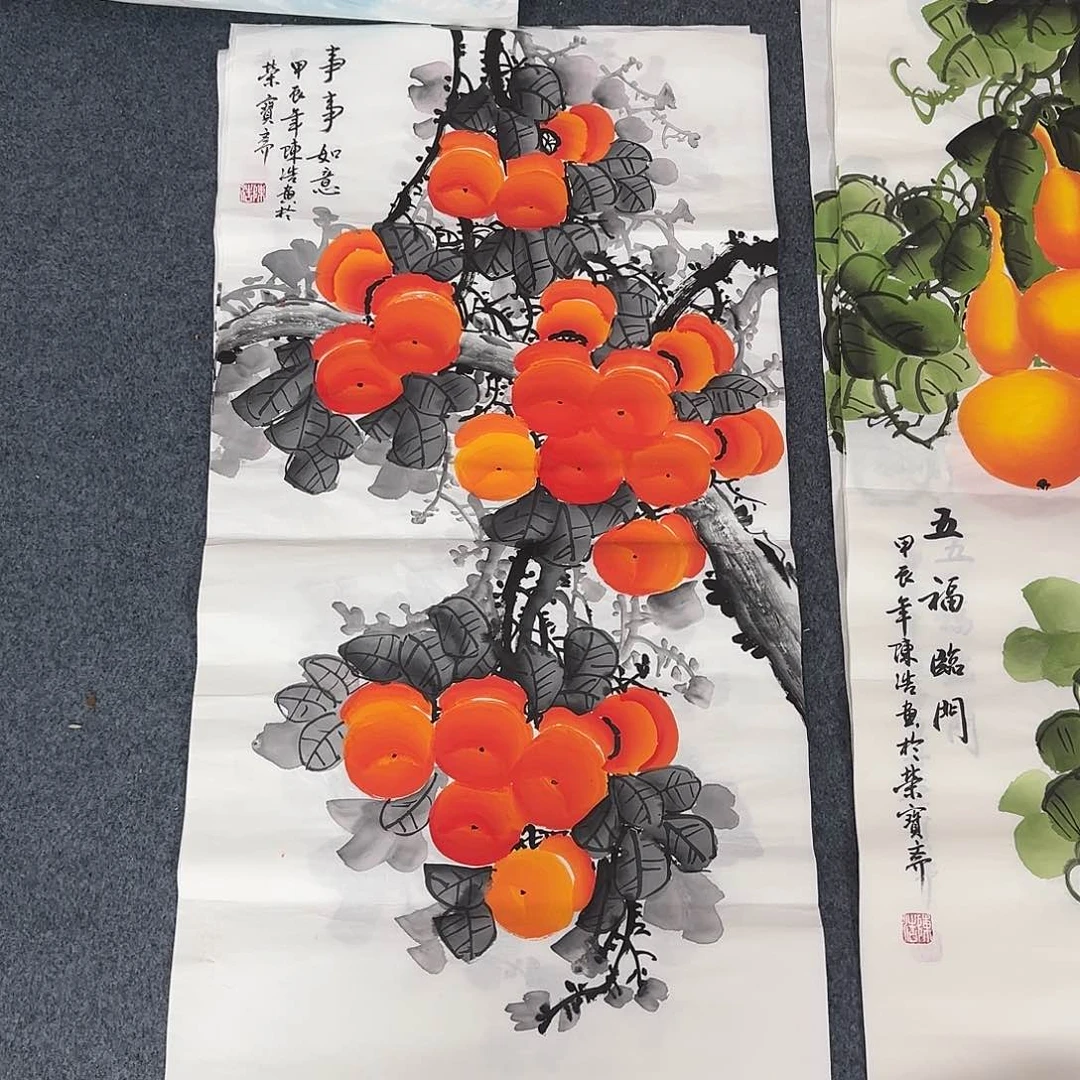 国画尺寸50X100手绘作品